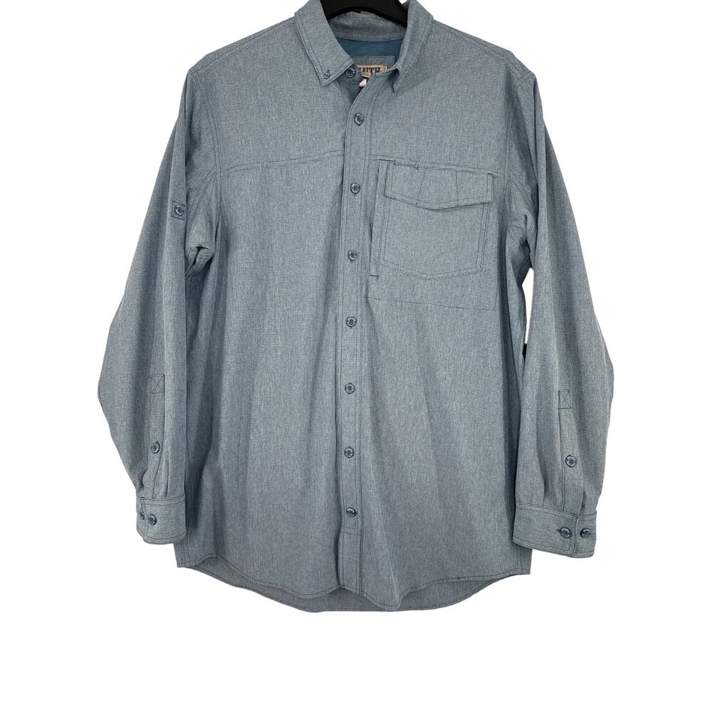 Duluth Trading long sleeve button down shirt blue size L tall